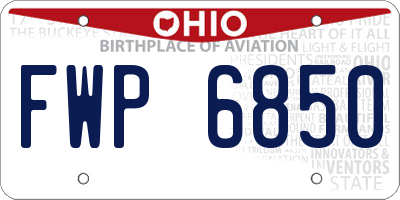 OH license plate FWP6850