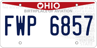 OH license plate FWP6857