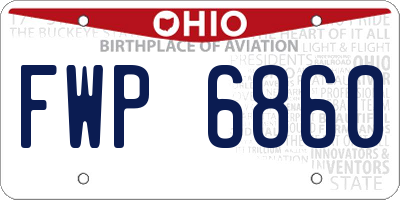 OH license plate FWP6860