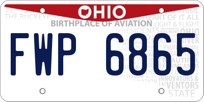 OH license plate FWP6865