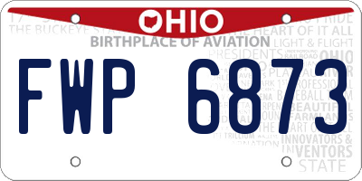 OH license plate FWP6873