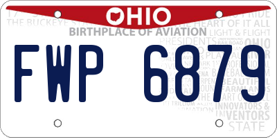 OH license plate FWP6879