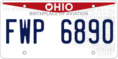 OH license plate FWP6890