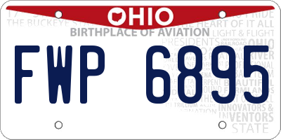 OH license plate FWP6895
