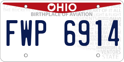OH license plate FWP6914