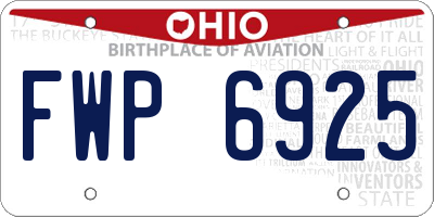 OH license plate FWP6925
