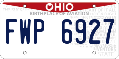 OH license plate FWP6927