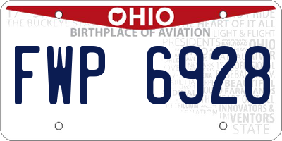OH license plate FWP6928