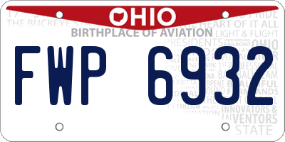 OH license plate FWP6932