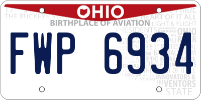 OH license plate FWP6934