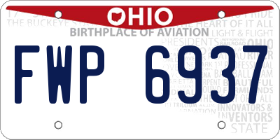 OH license plate FWP6937