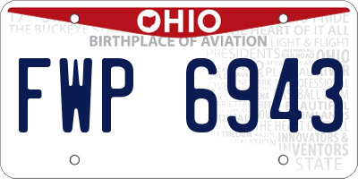 OH license plate FWP6943