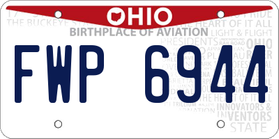 OH license plate FWP6944