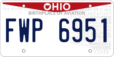 OH license plate FWP6951