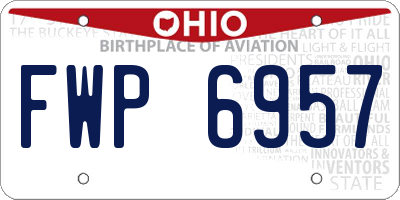 OH license plate FWP6957