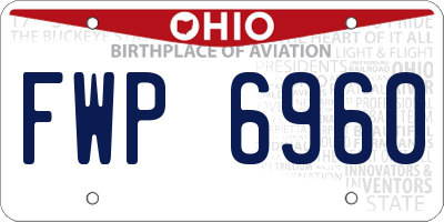 OH license plate FWP6960