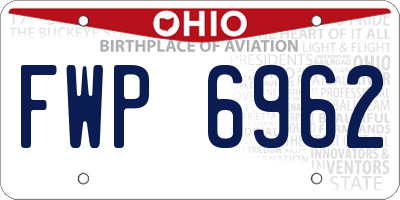 OH license plate FWP6962
