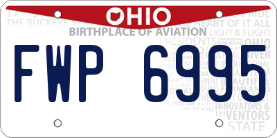 OH license plate FWP6995
