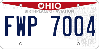 OH license plate FWP7004