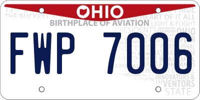 OH license plate FWP7006