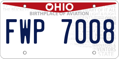 OH license plate FWP7008