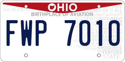 OH license plate FWP7010