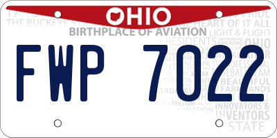 OH license plate FWP7022
