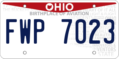 OH license plate FWP7023