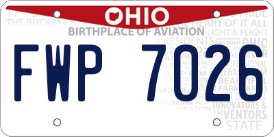 OH license plate FWP7026