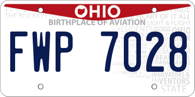 OH license plate FWP7028