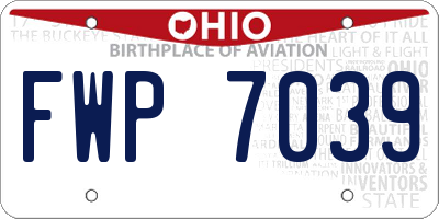 OH license plate FWP7039