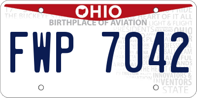 OH license plate FWP7042