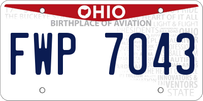 OH license plate FWP7043