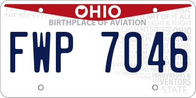 OH license plate FWP7046