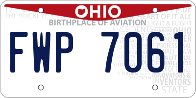 OH license plate FWP7061