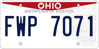OH license plate FWP7071