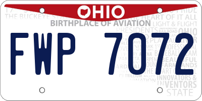 OH license plate FWP7072