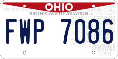 OH license plate FWP7086