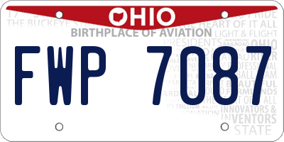 OH license plate FWP7087