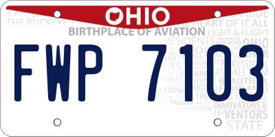 OH license plate FWP7103