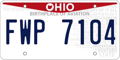 OH license plate FWP7104