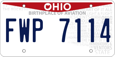 OH license plate FWP7114