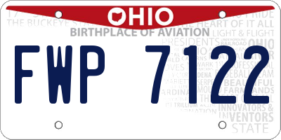 OH license plate FWP7122