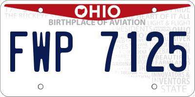 OH license plate FWP7125