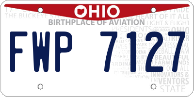 OH license plate FWP7127