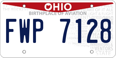 OH license plate FWP7128