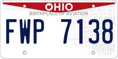 OH license plate FWP7138