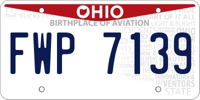 OH license plate FWP7139