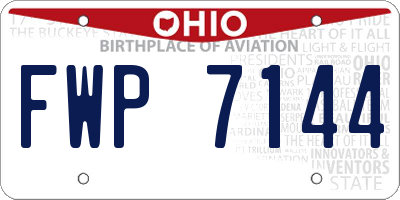 OH license plate FWP7144