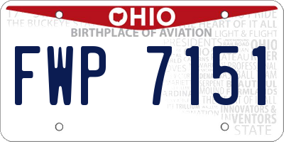 OH license plate FWP7151